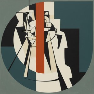 Axis Mundi: Geometric Echoes In Sage And Terracotta Monoliths — Laurent Fabre, Neo-abstract Art (modern Abstract Compositions)
