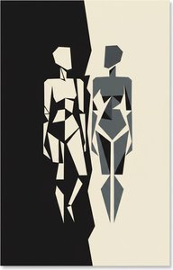 Duality Of Form: A Monochromatic Study In Geometric Equilibrium And Fragmented Silence — Laurent Fabre, Neo-abstract Art