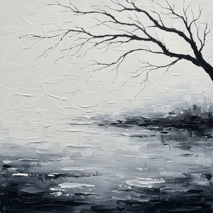 Ephemeral Solitude: A Monochromatic Study Of Skeletal Grace And Silent Shadows — David Moreau, Plaster & Texture Art