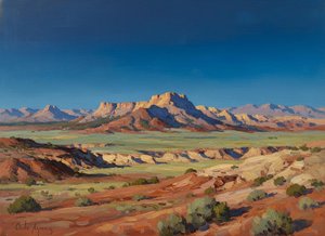 Echos Of Ochre: The Silent Mesa — Philippe Girard, Contemporary Impressionism