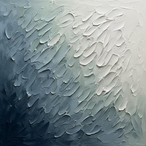 Ethereal Ascent: A Monumental Study In Midnight Blue And Sculptural Light — David Moreau, Plaster & Texture Art