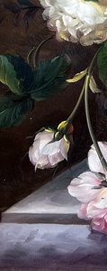 Barockes Blumenstillleben Mit Rosen Und Lilien
