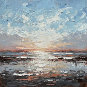 Ethereal Horizon: A Sculptural Study Of Atmospheric Light And Impasto Shadows — Christian Noiret