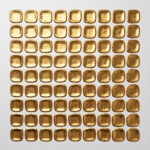 Gilded Symmetry: A Meditative Grid Of Hand-hammered Gold And Radiant Light — David Moreau, Plaster & Texture Art