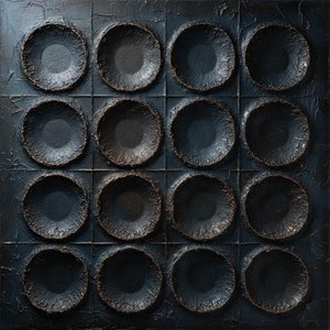 Oxidized Bronze Relief Within A Charcoal Matrix — David Moreau