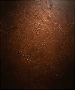 Ethereal Embers Of Ancient Earth: A Monumental Study In Oxidized Copper And Shadow — David Moreau, Contemporary Abstract