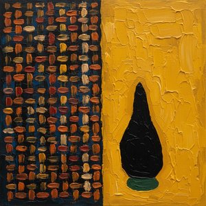 Monolithic Ochre And Midnight Rhythms In A Singular Sculptural Impasto Composition — Christian Noiret