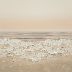 Ethereal Horizon: A Monumental Study In Sculptural Cream And Muted Sea Foam — David Moreau