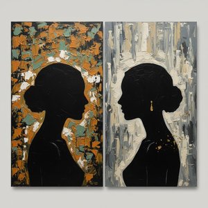 Echoes Of Silence: A Monumental Diptych Of Fragmented Shadows And Earthen Grace — Christian Noiret