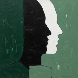 Silent Convergence: Monolithic Silhouettes Layered Within A Deeply Textured Verdant Landscape — Laurent Fabre
