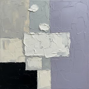 Monolithic Fragments In Lavender And Slate: A Singular Study Of Sculptural Silence — Laurent Fabre, Neo-abstract Art (modern Abstract Compositions)