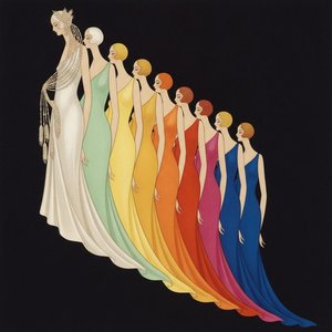 Descending Chromatic Silhouettes In A Radiant Spectral Cascade — Valentin Laurent De Courcey
