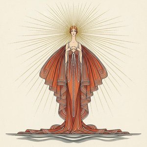 Radiating Terracotta Gown In Gold And Cream — Valentin Laurent De Courcey