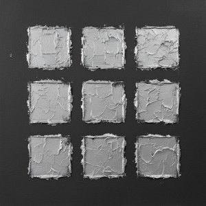 Monolithic Fragments: A Meditative Study Of Textured Light Within A Structured Charcoal Void — David Moreau, Plaster & Texture Art