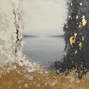 Fragmented Horizon In Gilded Silence: A Monumental Study Of Light And Shadow — David Moreau
