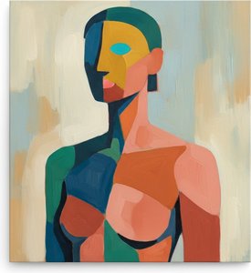 Interlocking Planes Of Memory: A Monumental Study In Structured Human Form. — Christian Noiret, Contemporary Abstract Painting