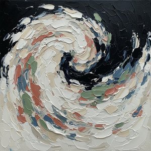 Eternal Vortex Of Earth And Shadow In Sculptural Impasto Motion — David Moreau, Plaster & Texture Art