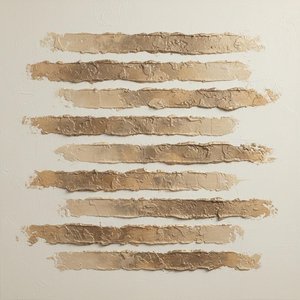 Monolithic Layers Of Sand And Champagne In Sculptural Impasto Relief — David Moreau, Plaster & Texture Art