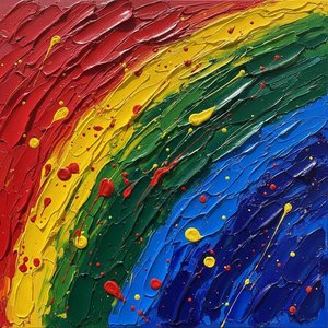 Celestial Orbit In Prismatic Relief: A Spontaneous Symphony Of Radiant Impasto Motion — Laurent Lefèvre, Abstract Expressionism