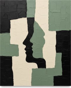 Monolithic Echoes In Sage And Charcoal: A Singular Study Of Interlocking Silhouettes — Laurent Fabre