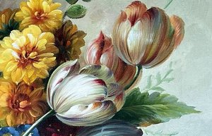 Baroque Floral Still Life With Roses And Peonies