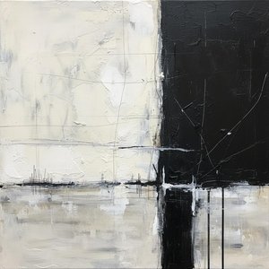Echoes Of Division: A Study In Monochrome Planes And Surface Resonance — Christian Noiret, Contemporary Abstract Painting