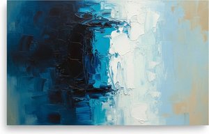 Ethereal Tides Of Midnight Blue And Luminous White Impasto Horizon — Christian Noiret, Contemporary Abstract
