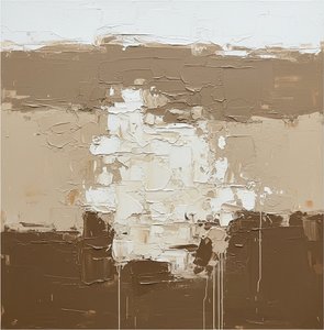 Monolithic Earth Strata: A Sculptural Study In Umber And Radiant Impasto — David Moreau, Abstract Expressionism