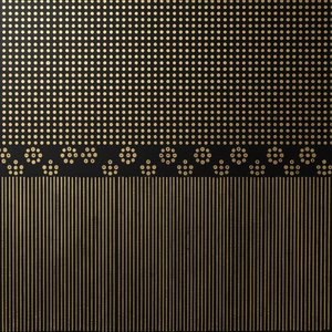 Triptych Of Gold Geometry: Structured Echoes On Obsidian Fields — Laurent Fabre, Neo-abstract Art (modern Abstract Compositions)