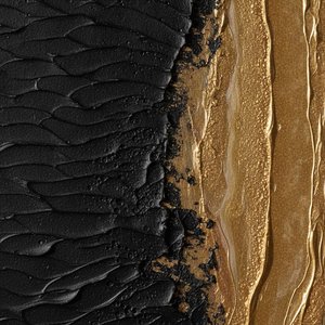 Gilded Fractures Within The Obsidian Ridge — David Moreau