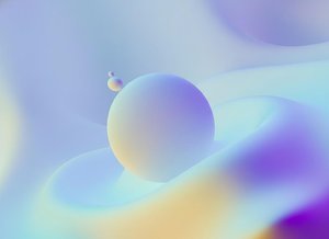 Ethereal Equilibrium: A Singular Vision Of Floating Spheres In Pastel Serenity — Laurent Blanc