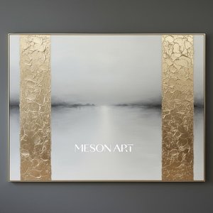Gilded Horizon: A Monumental Study Of Ethereal Mist And Sculptural Gold — Laurent Roche