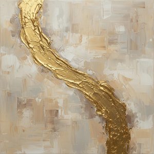 Gilded Fragmented Motion: A Monumental Study In Gold And Sculptural Impasto Texture — David Moreau, Contemporary Abstract