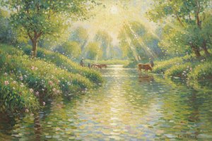 Luminous Pastoral: The Golden Dawn Of Serenity — Caroline Dumas, Luminism
