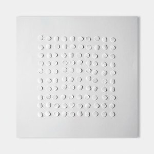 Ethereal Relief In Pearl: A Meditative Study Of Monochromatic Geometric Harmony — Laurent Vionnet