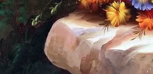 Vibrant Romanticist Floral Bouquet On Stone