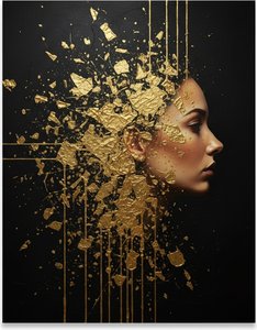 Fragmented Radiance: A Monolithic Study Of Golden Dissolution And Eternal Silence — Laurent Blanc, Contemporary Abstract