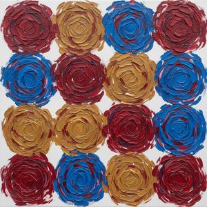 Rhythmic Rosettes In Crimson And Gold: A Monumental Study Of Tactile Symmetry — Julien Vasseur