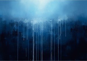 Ethereal Descent Of Midnight Blue In A Singular Meditative Abstract Composition — Christian Noiret