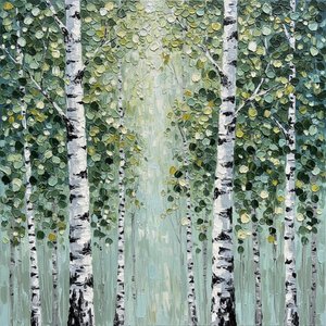 Ethereal Columns Of Silver Birch In A Meditative Morning Mist — Christian Noiret, Contemporary Abstract
