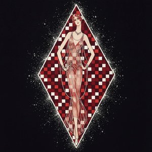 Pearl Strands Amidst A Crimson Geometric Void — Valentin Laurent De Courcey