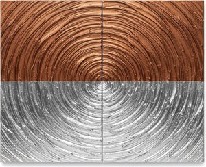 Radial Convergence Of Copper And Silver In A Monumental Metallic Masterpiece — Laurent Fabre, Neo-abstract