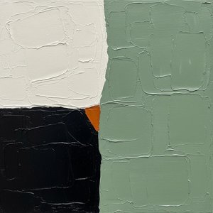Monolithic Convergence Of Sage And Shadow With A Singular Amber Core — Laurent Fabre, Neo-abstract Art
