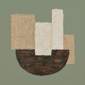 Monolithic Serenity: A Sculptural Study Of Earthy Tones And Organic Stability — David Moreau, Plaster & Texture Art