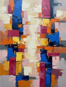 Fragmented Urban Mosaic: A Monumental Study In Impasto Texture And Chromatic Tension — Christian Noiret, Contemporary Abstract