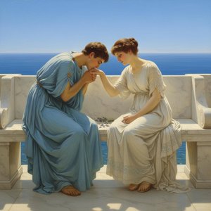 Eternal Devotion Upon The Azure Terrace — Marc Duvallier, Academic Classicism