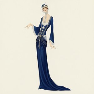 The Royal Blue Silhouette In Silvered Lace — Valentin Laurent De Courcey