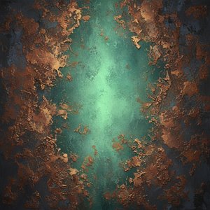 Luminous Fracture Amidst The Eroded Fragments Of A Burnished Bronze Horizon — David Moreau, Plaster & Texture Art