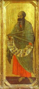 Maestó (front, Predella), The Prophet Malachi — Duccio Di Buoninsegna, Gothic Italian Painting
