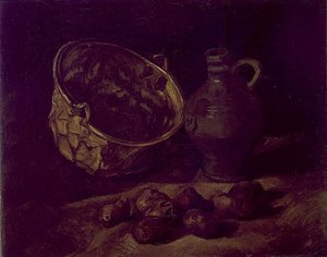 Still Life With Brass Cauldron And Jug — Vincent Willem Van Gogh, Post-impressionism